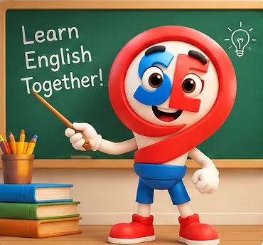 SE, la mascota de Smart English, dando clase frente a un pizarrón